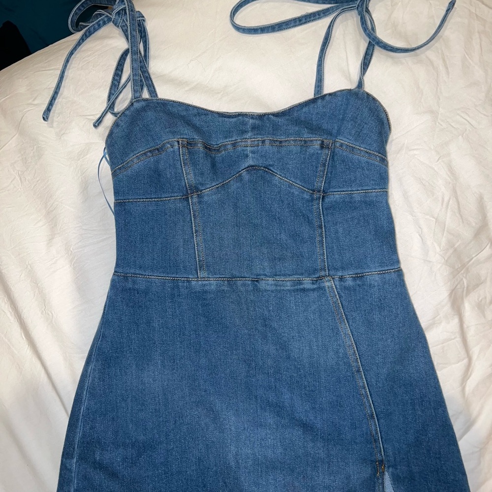 Mini denim dress